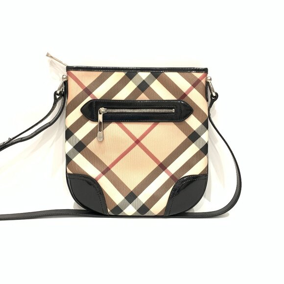 Burberry Beige Nova Check Crossbody Bag Sku#85973 (gently used) - Picture 1 of 10